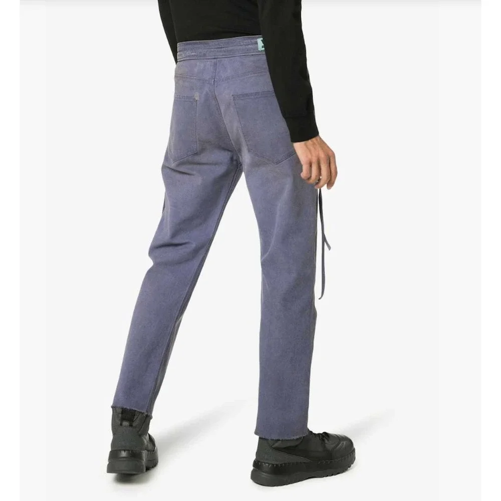 Vyner Articles Organic Cotton Denim‎ Raw Hem Karate Pants Jeans Orange 30 Waist